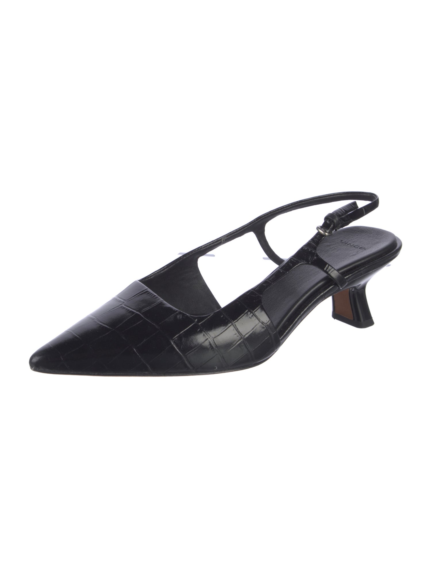 Vince Embossed Leather Slingback Pumps