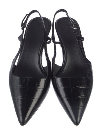 Vince Embossed Leather Slingback Pumps