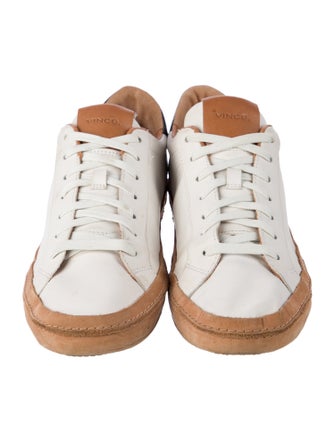 Vince Leather Colorblock Pattern Sneakers