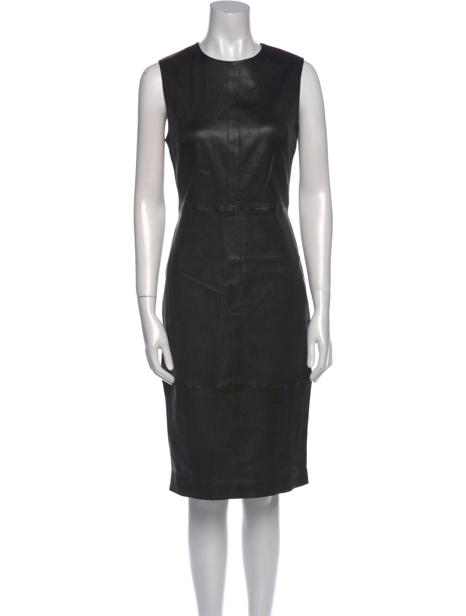 Vince Lamb Leather Knee-Length Dress