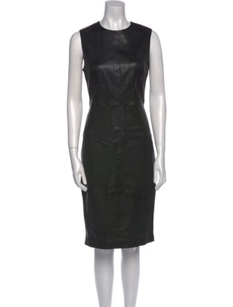 Vince Lamb Leather Knee-Length Dress