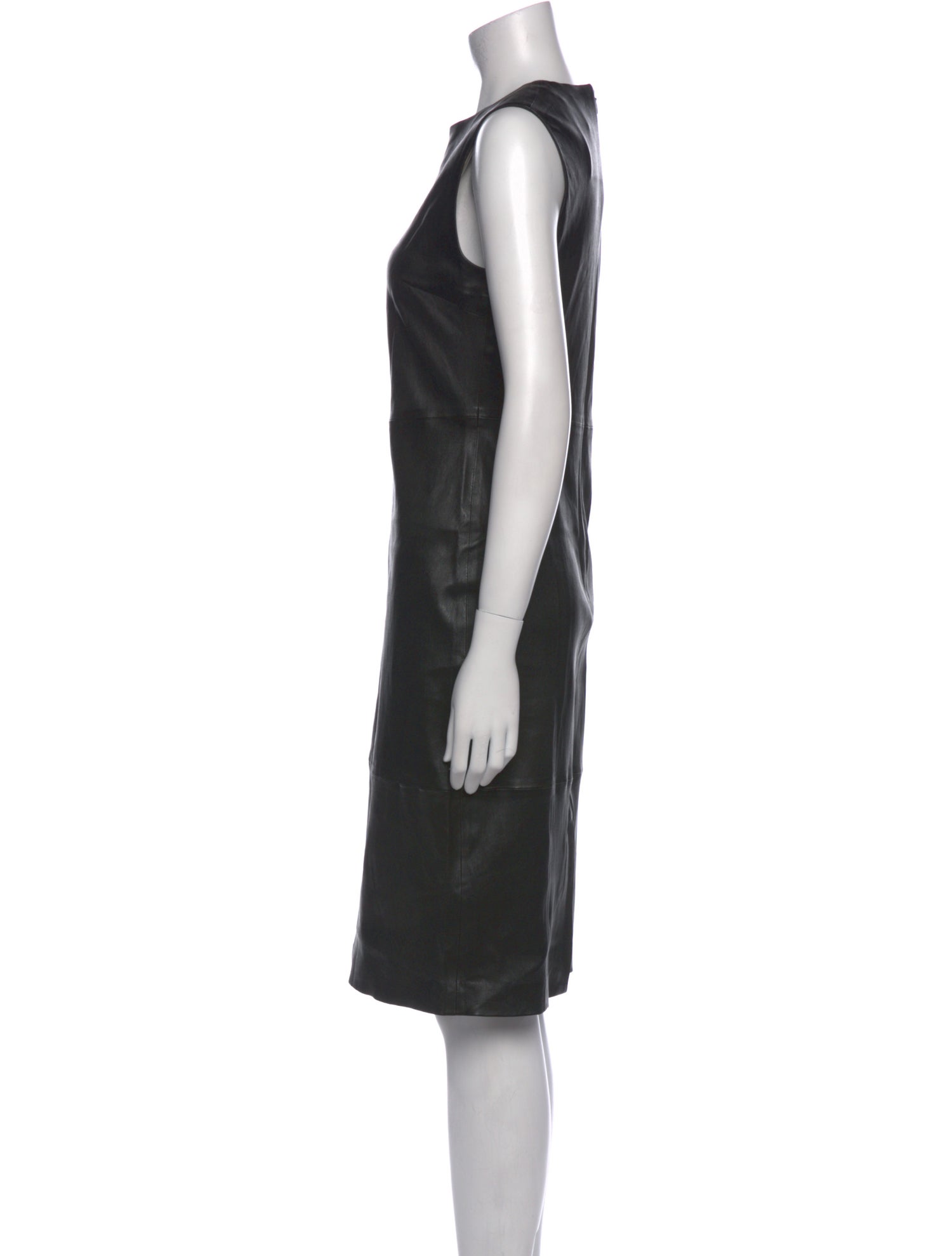 Vince Lamb Leather Knee-Length Dress
