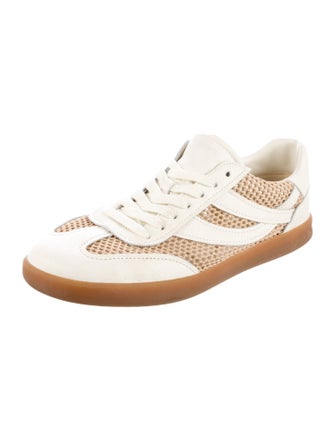 Vince Leather Animal Print Sneakers