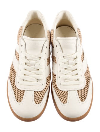 Vince Leather Animal Print Sneakers