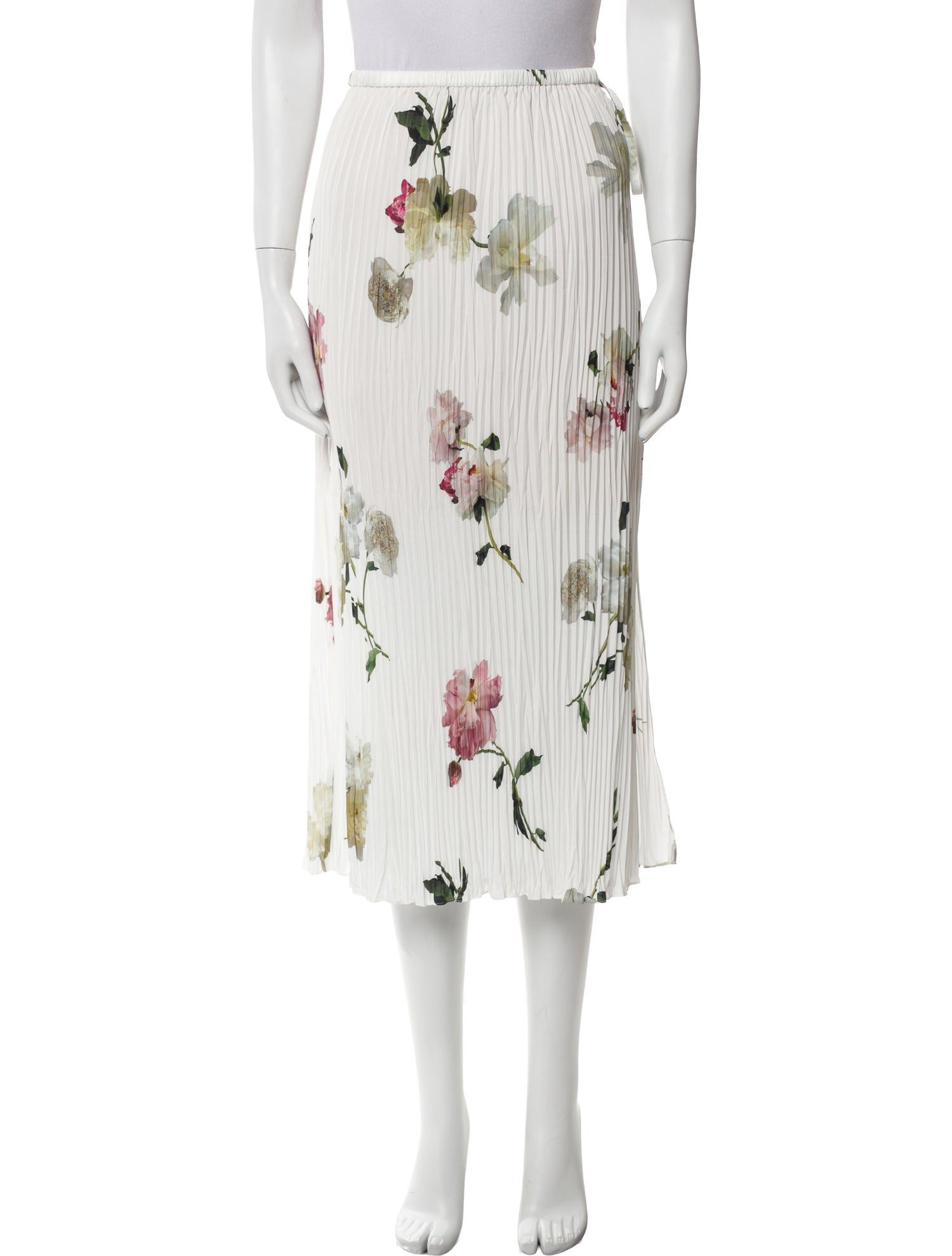 Vince Floral Print Midi Length Skirt