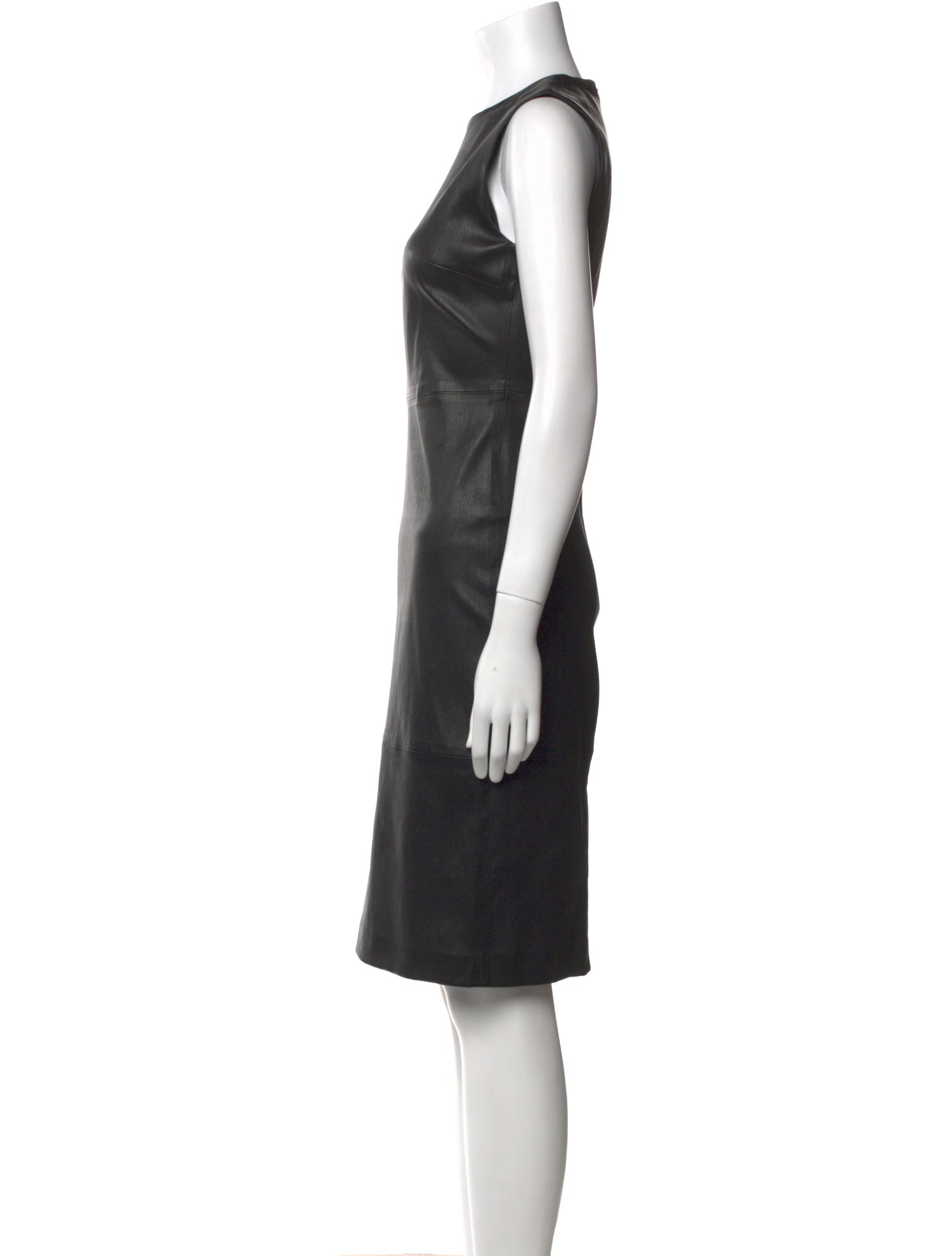 Vince Lamb Leather Knee-Length Dress