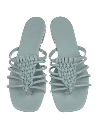 Vince Leather Braided Accents Slides