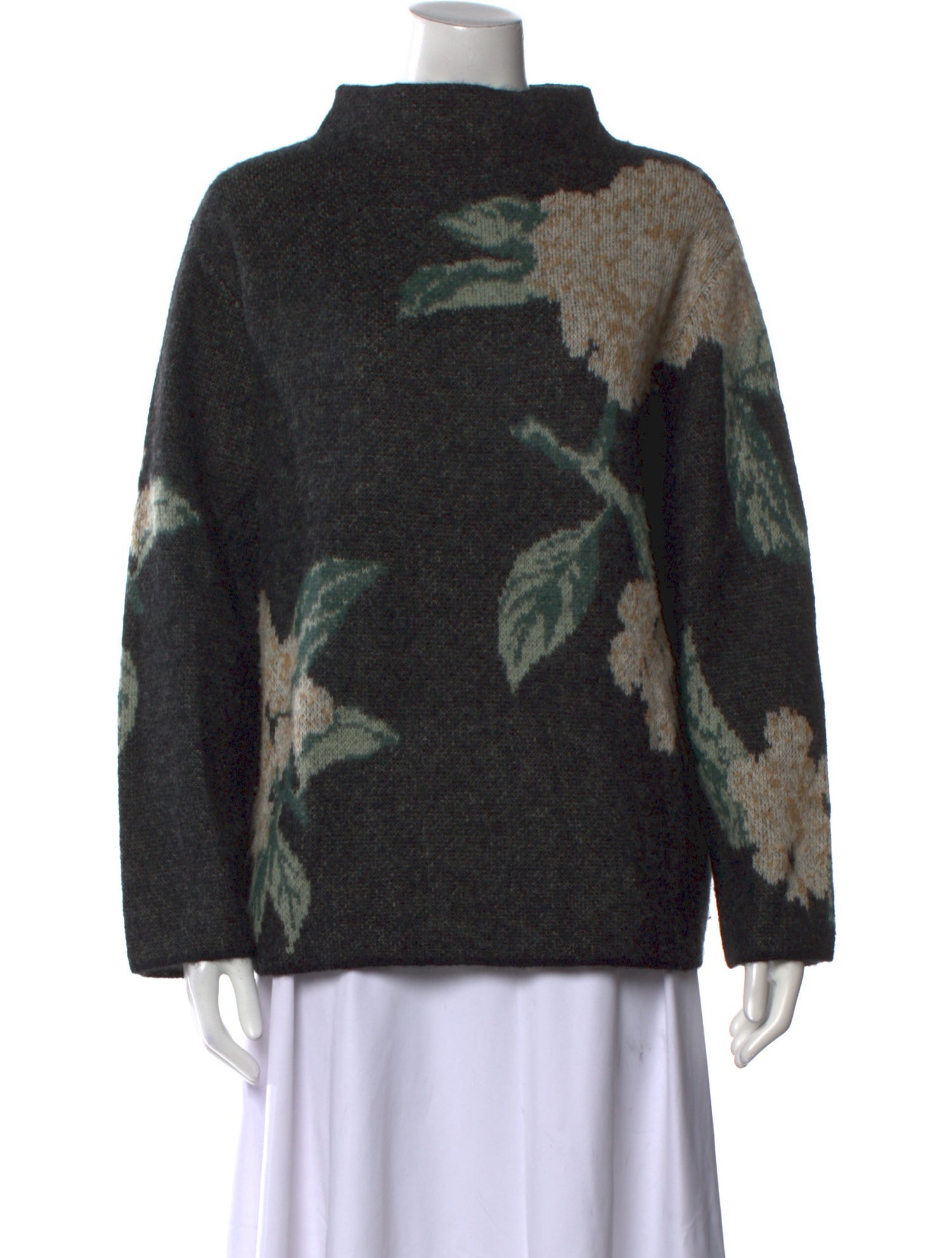 Vince Printed Mock Neck Sweater