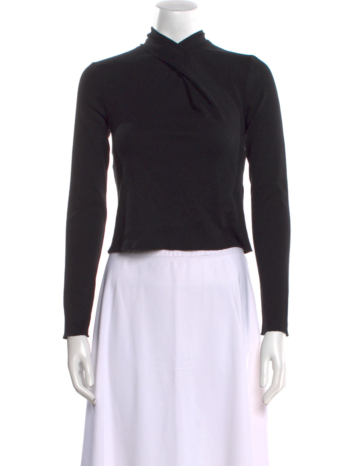 Vince Mock Neck Long Sleeve Crop Top