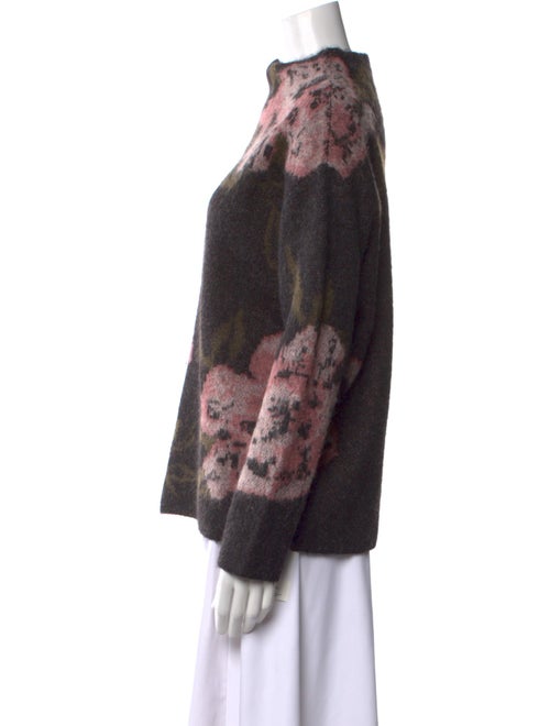 Vince Floral Print Mock Neck Sweater