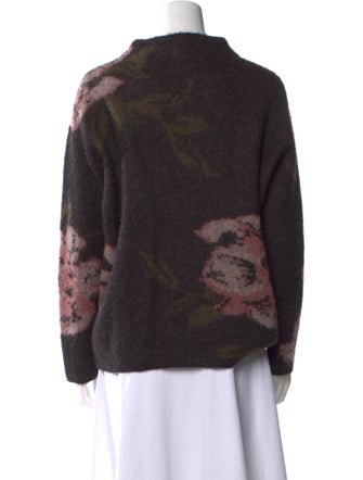 Vince Floral Print Mock Neck Sweater
