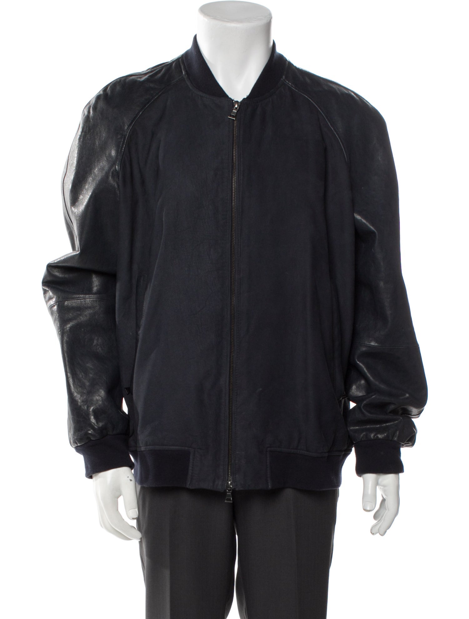 Vince Lamb Leather Bomber Jacket