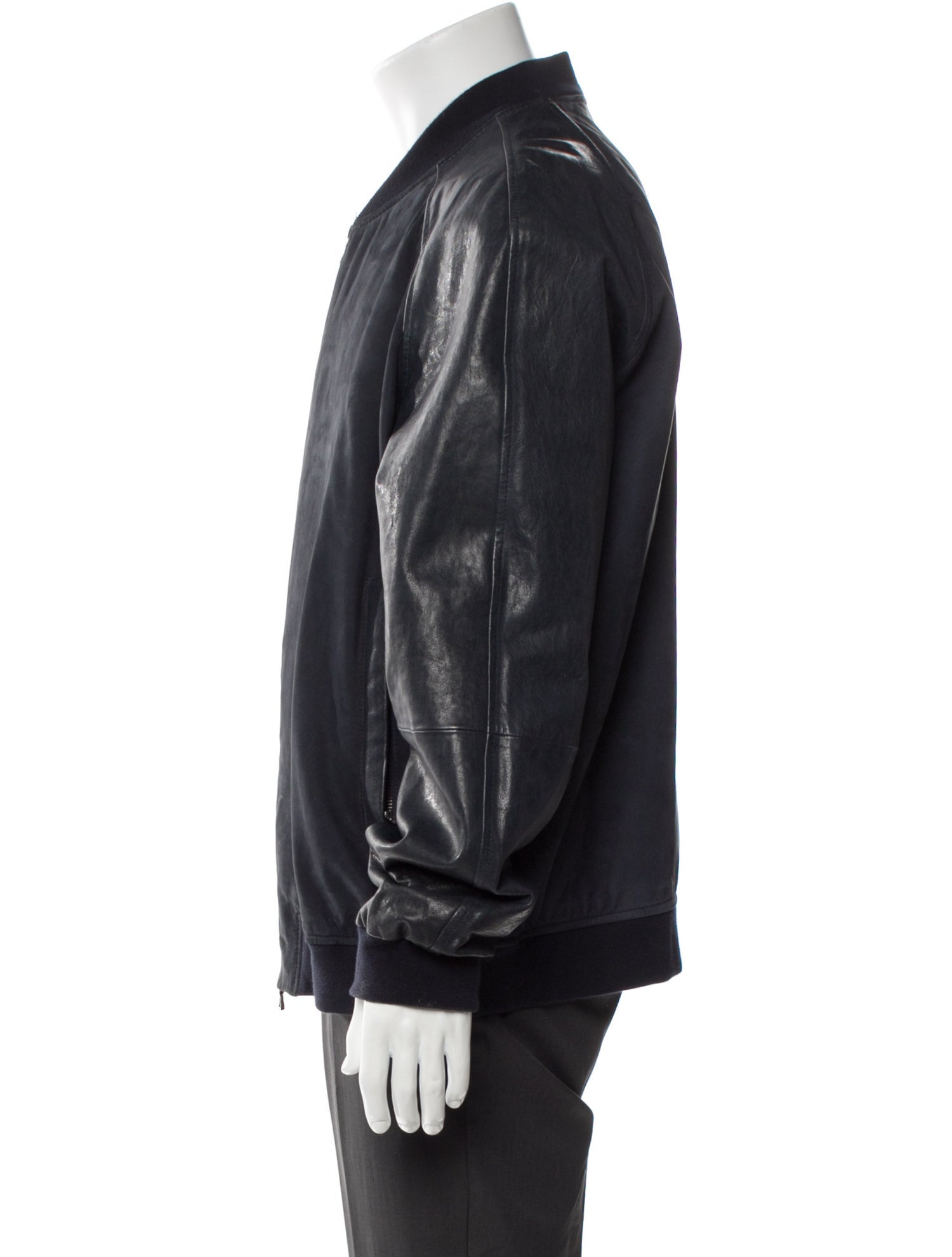 Vince Lamb Leather Bomber Jacket