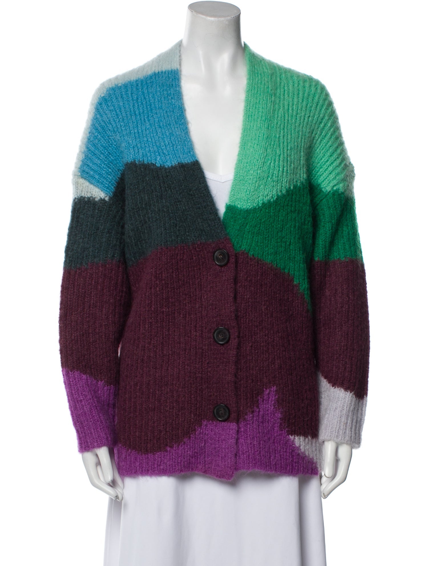 Vince Alpaca Colorblock Pattern Sweater