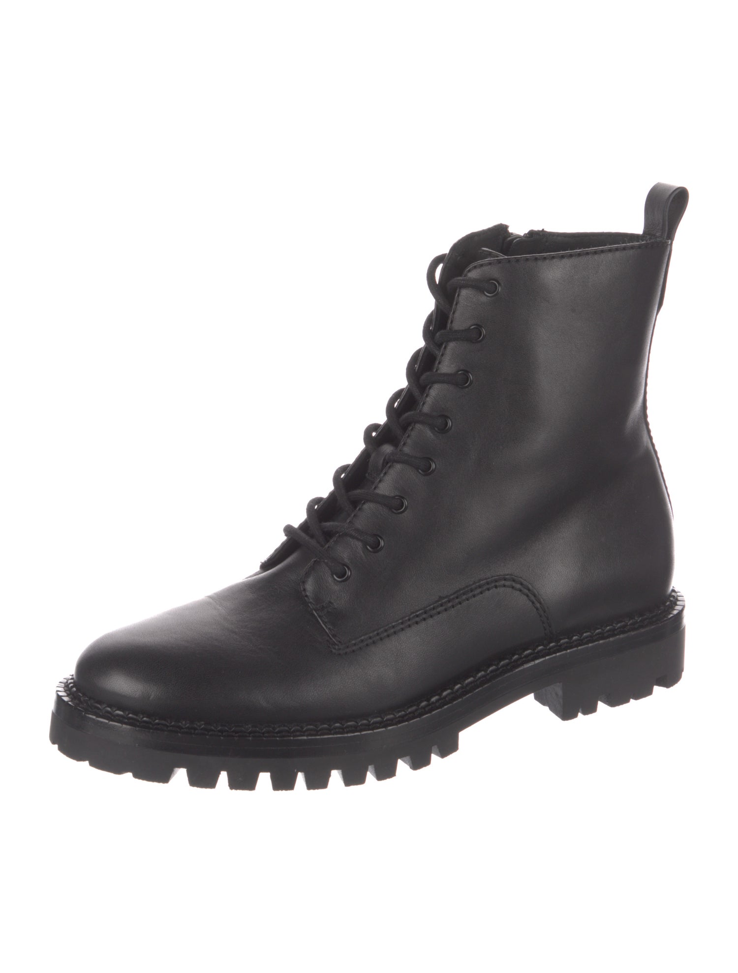 Vince Leather Combat Boots
