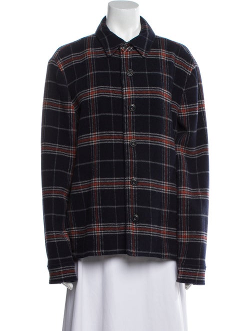 Vince Wool Plaid Print Jacket