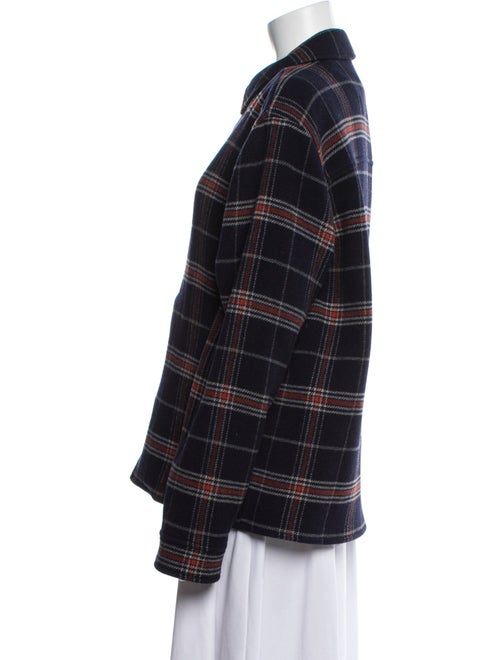 Vince Wool Plaid Print Jacket