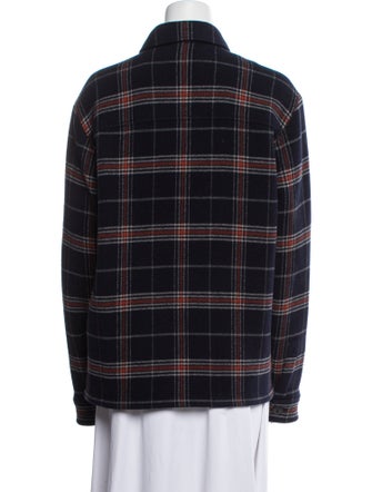 Vince Wool Plaid Print Jacket