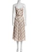 Vince Plaid Print Midi Length Dress