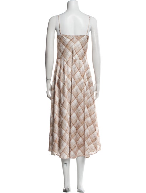 Vince Plaid Print Midi Length Dress