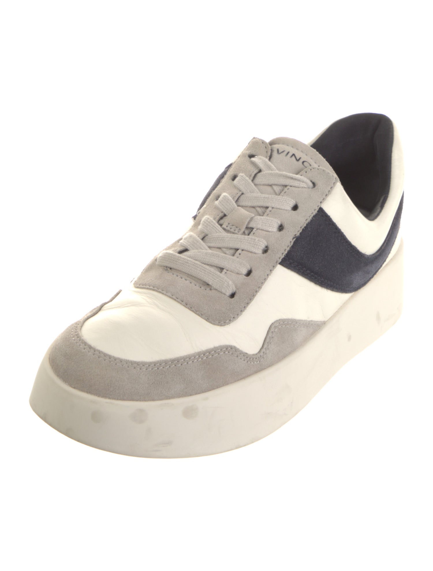 Vince Leather Colorblock Pattern Sneakers