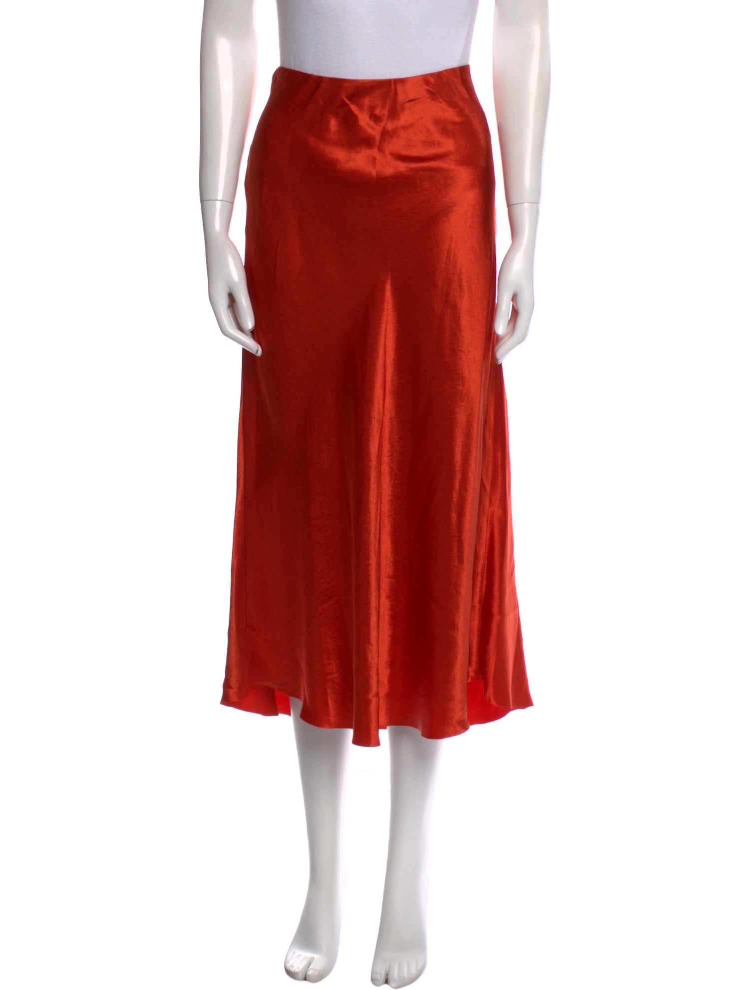 Vince Raw-Edge Trim Midi Length Skirt