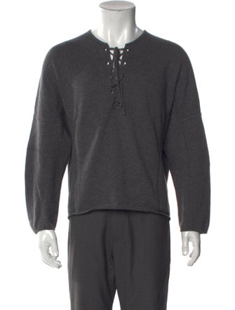 Vince Merino Wool V-Neck Polo Sweater