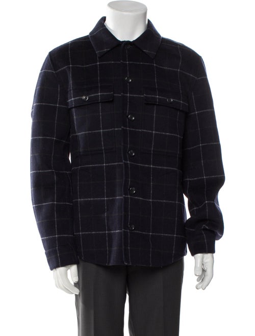 Vince Wool Plaid Print Jacket