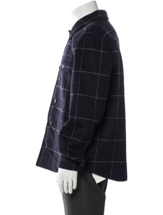 Vince Wool Plaid Print Jacket