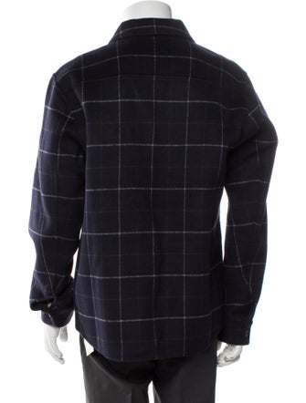 Vince Wool Plaid Print Jacket