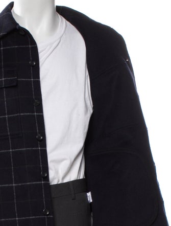 Vince Wool Plaid Print Jacket