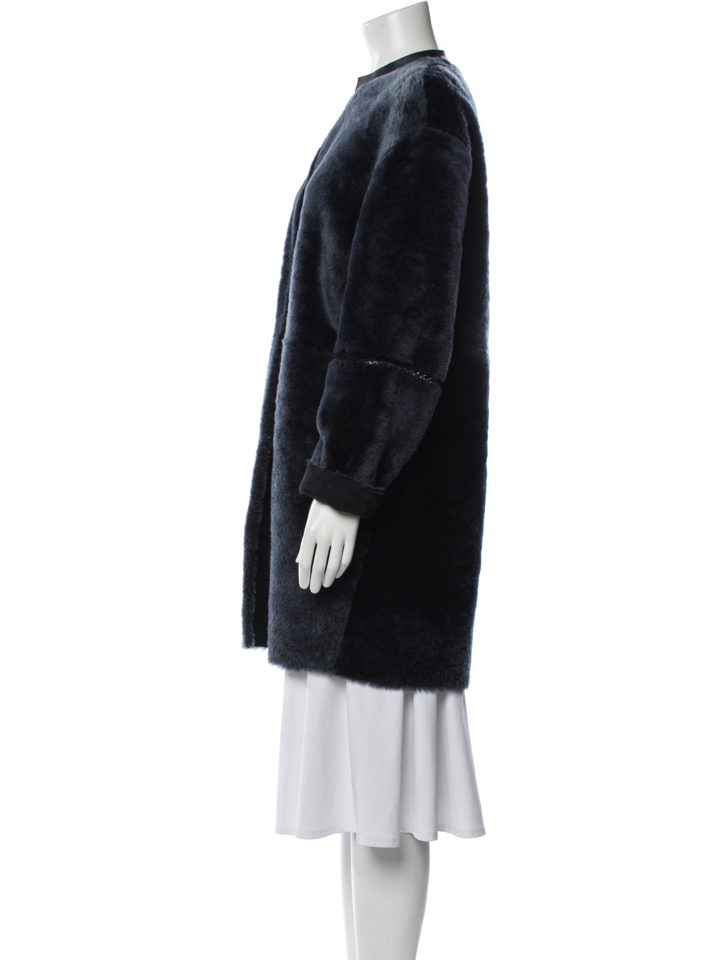 Vince Lamb Leather Faux Fur Coat