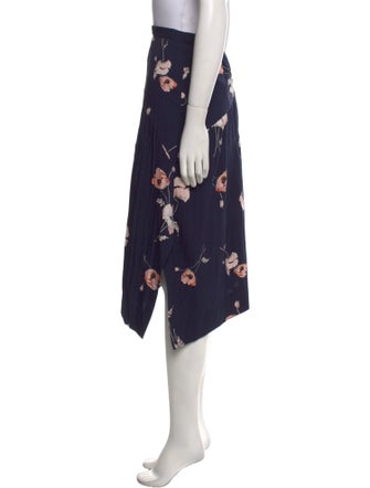 Vince Floral Print Midi Length Skirt