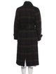 Vince Wool Plaid Print Trench Coat