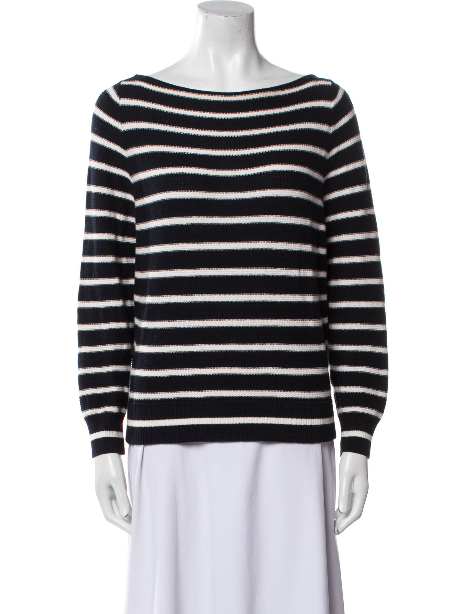 Vince Striped Bateau Neckline Sweater