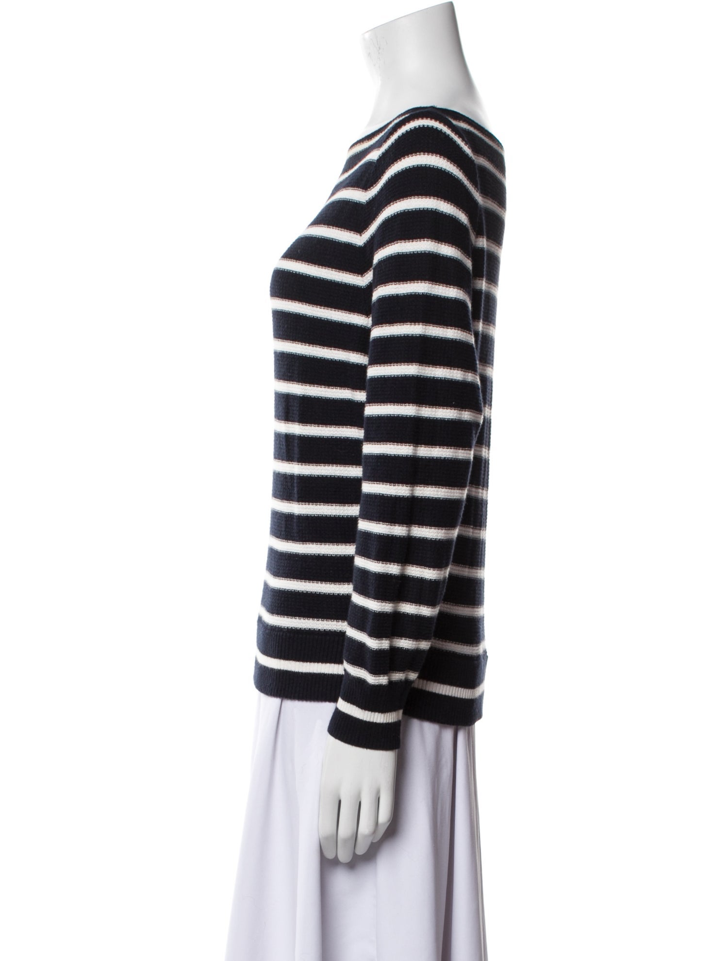 Vince Striped Bateau Neckline Sweater