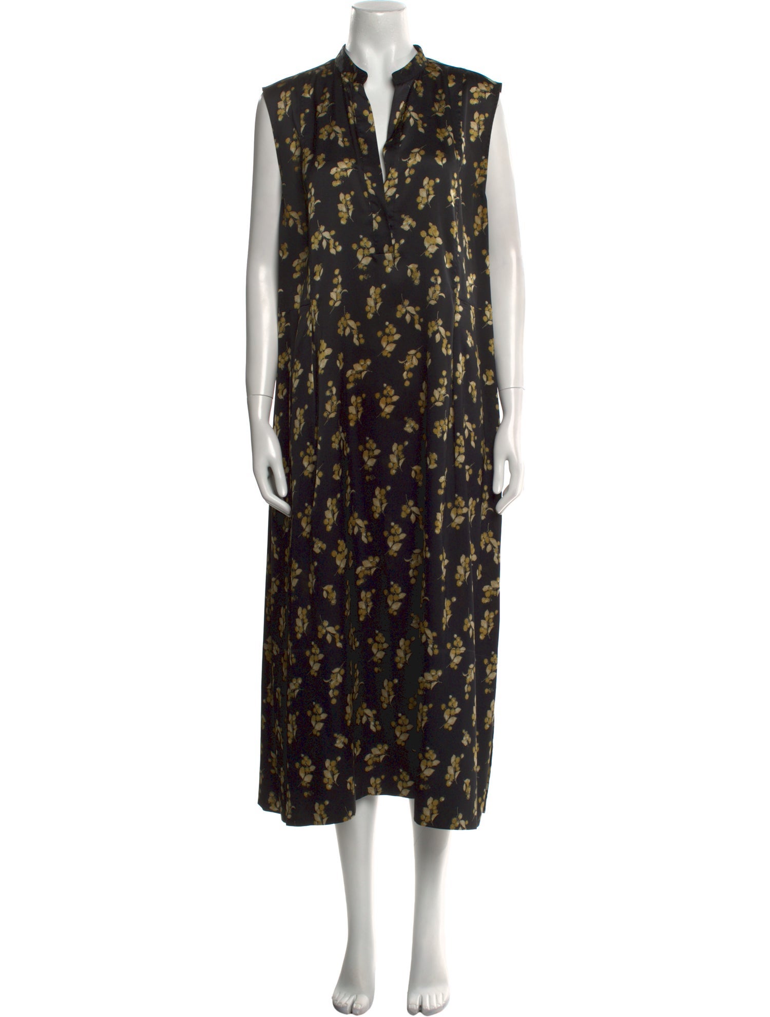 Vince Floral Print Midi Length Dress
