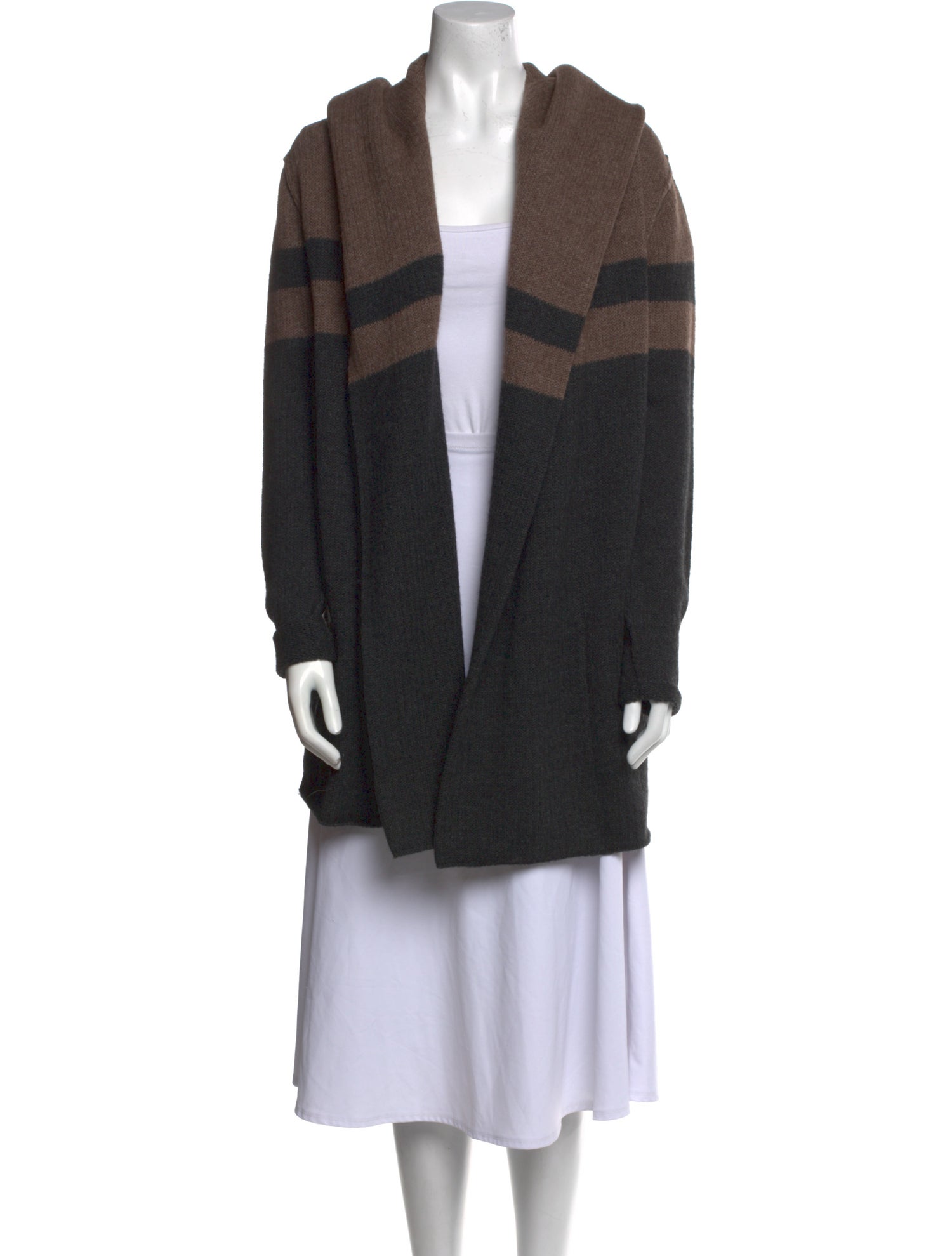 Vince Striped Open Front Sweater