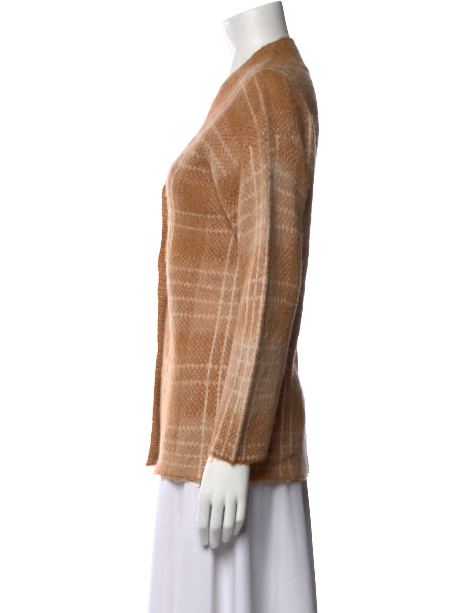 Vince Plaid Print V-Neck Sweater