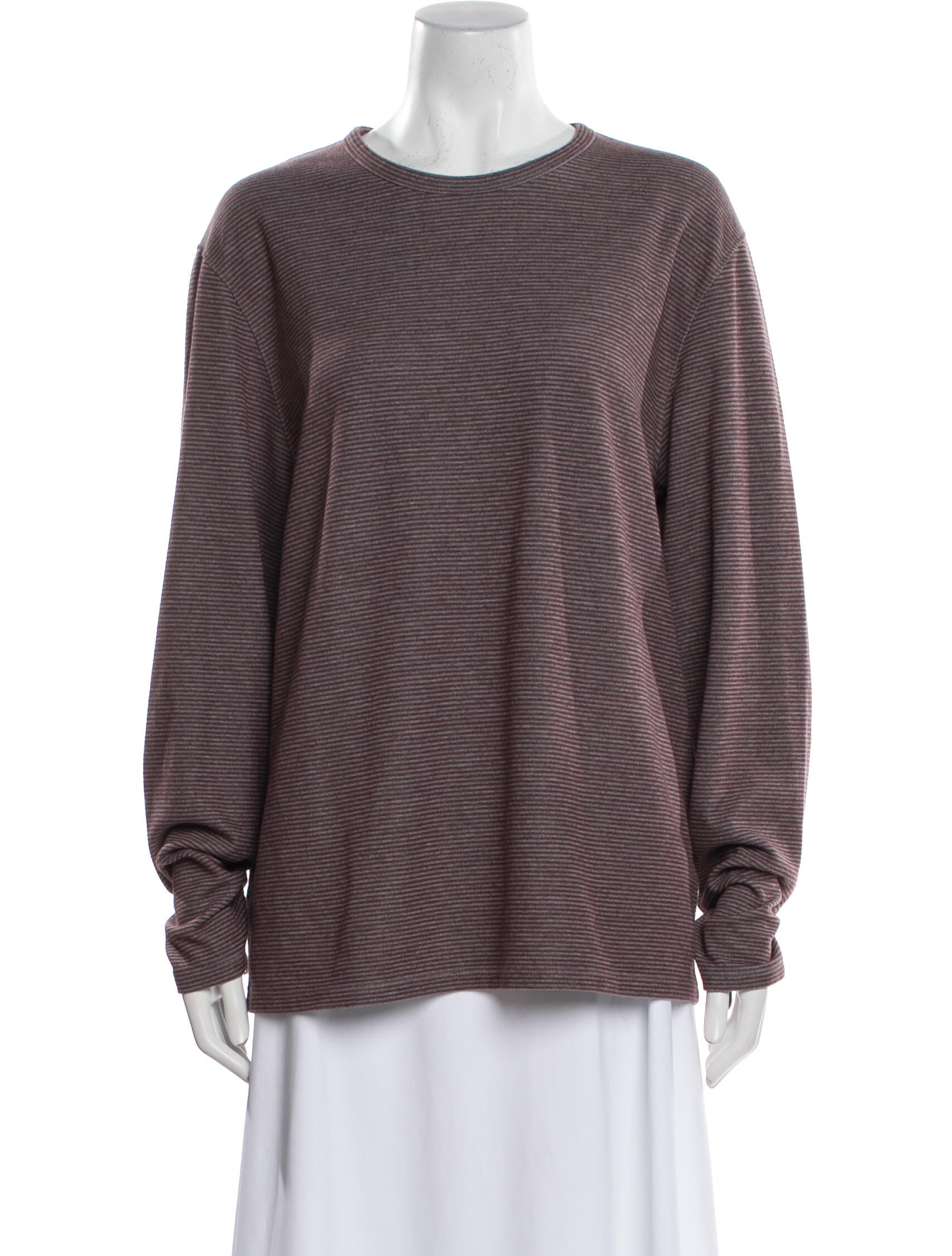 Vince Striped Crew Neck Blouse