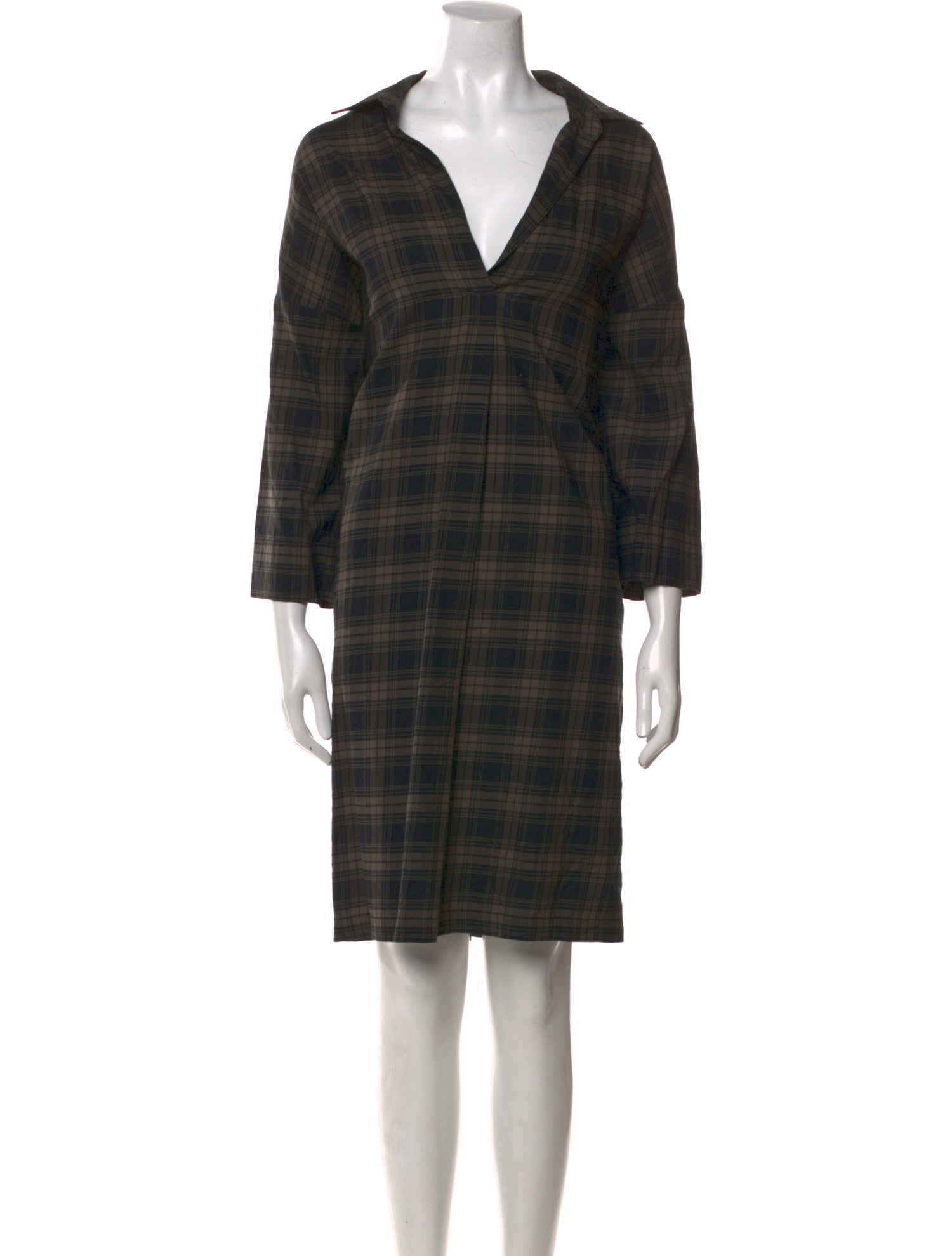Vince Plaid Print Knee-Length Dress w/ Tags