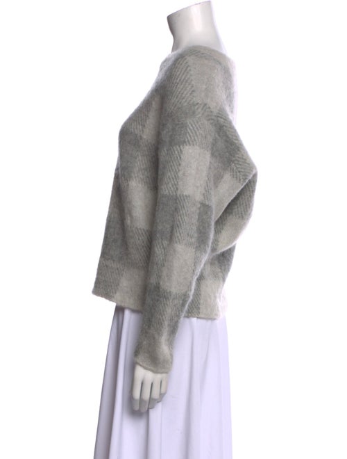 Vince Plaid Print Crew Neck Sweater