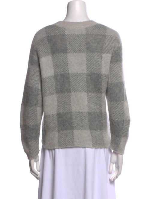 Vince Plaid Print Crew Neck Sweater