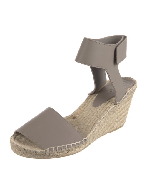 Vince Leather Whipstitch Trim Espadrilles