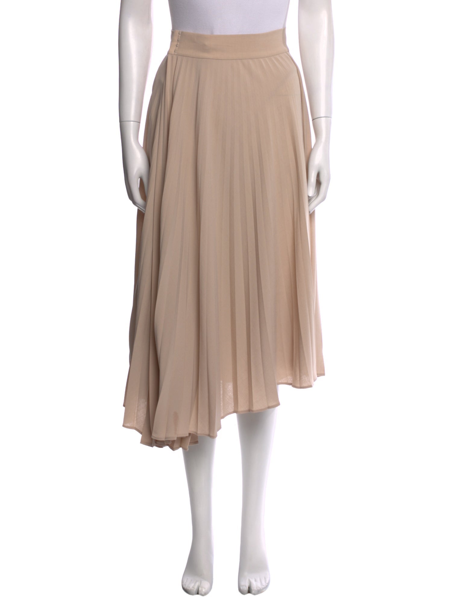 Vince Pleated Accents Midi Length Skirt