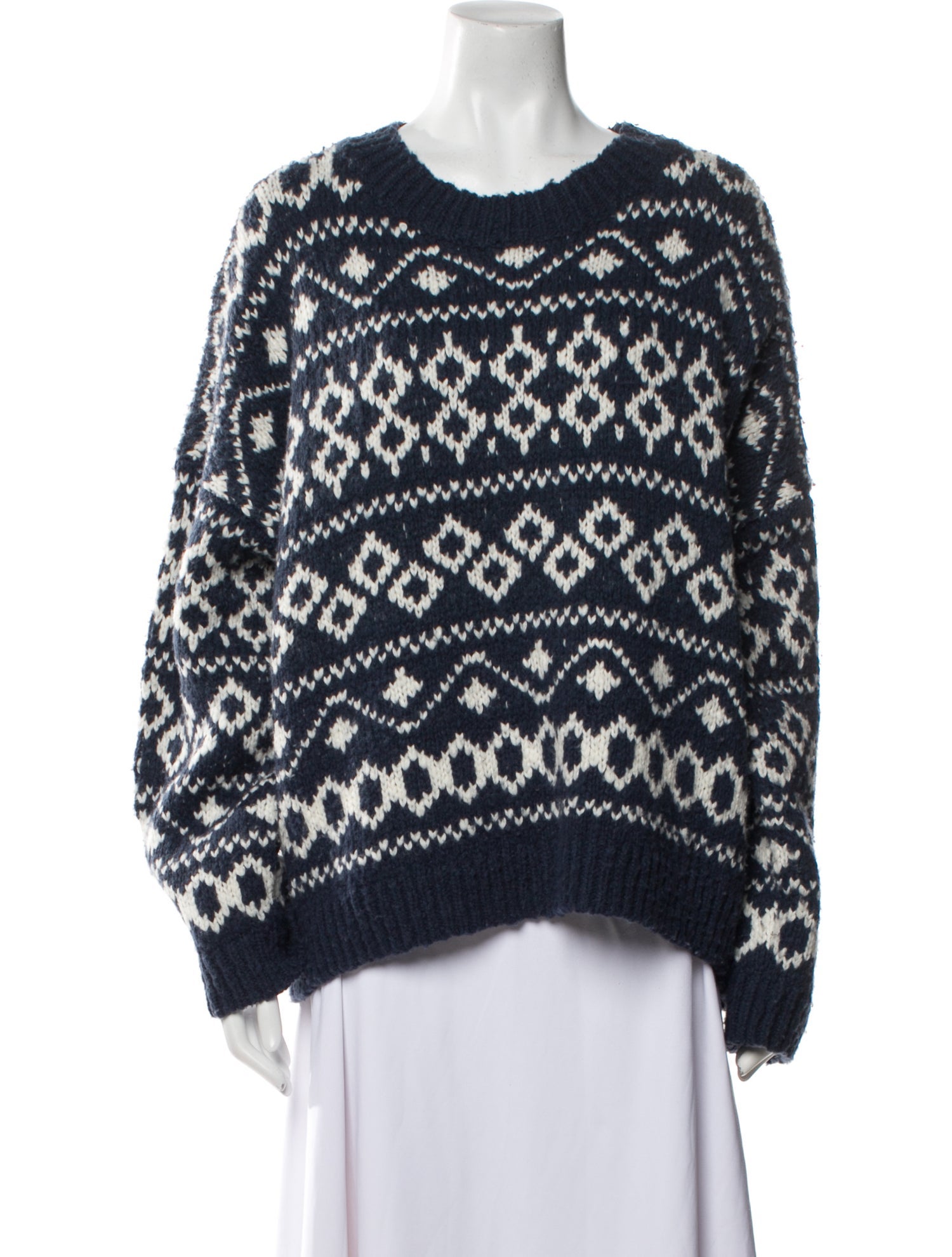 Vince Printed Scoop Neck Sweater