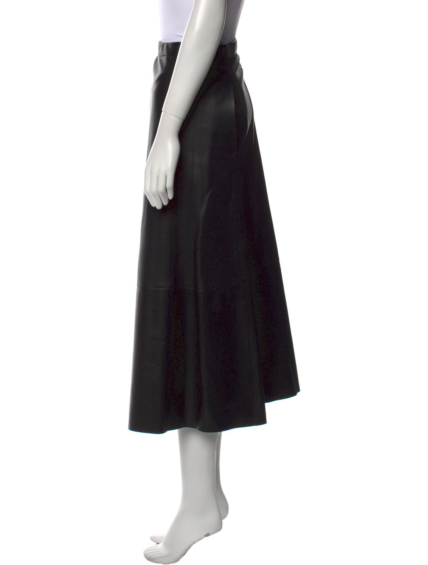 Vince Lamb Leather Midi Length Skirt