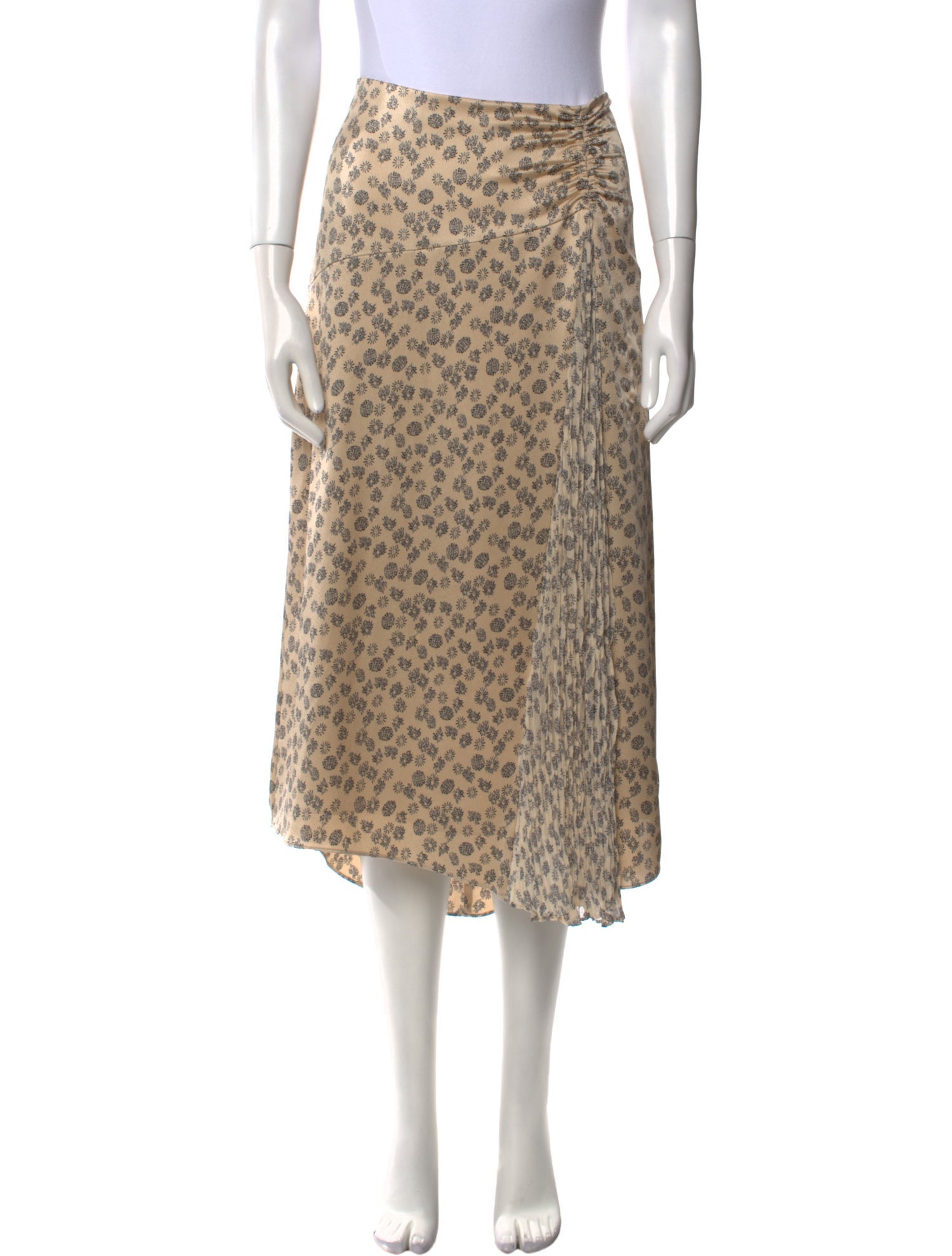 Vince Floral Print Midi Length Skirt