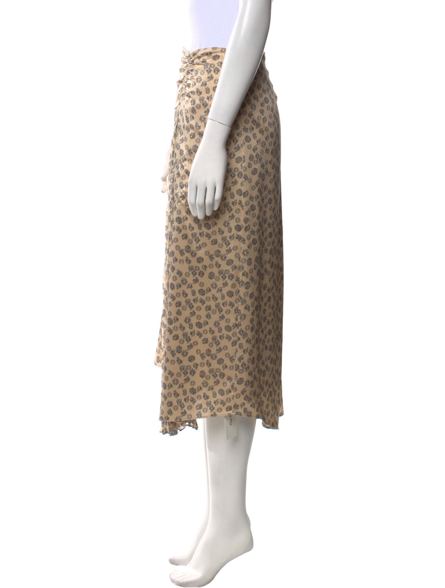 Vince Floral Print Midi Length Skirt