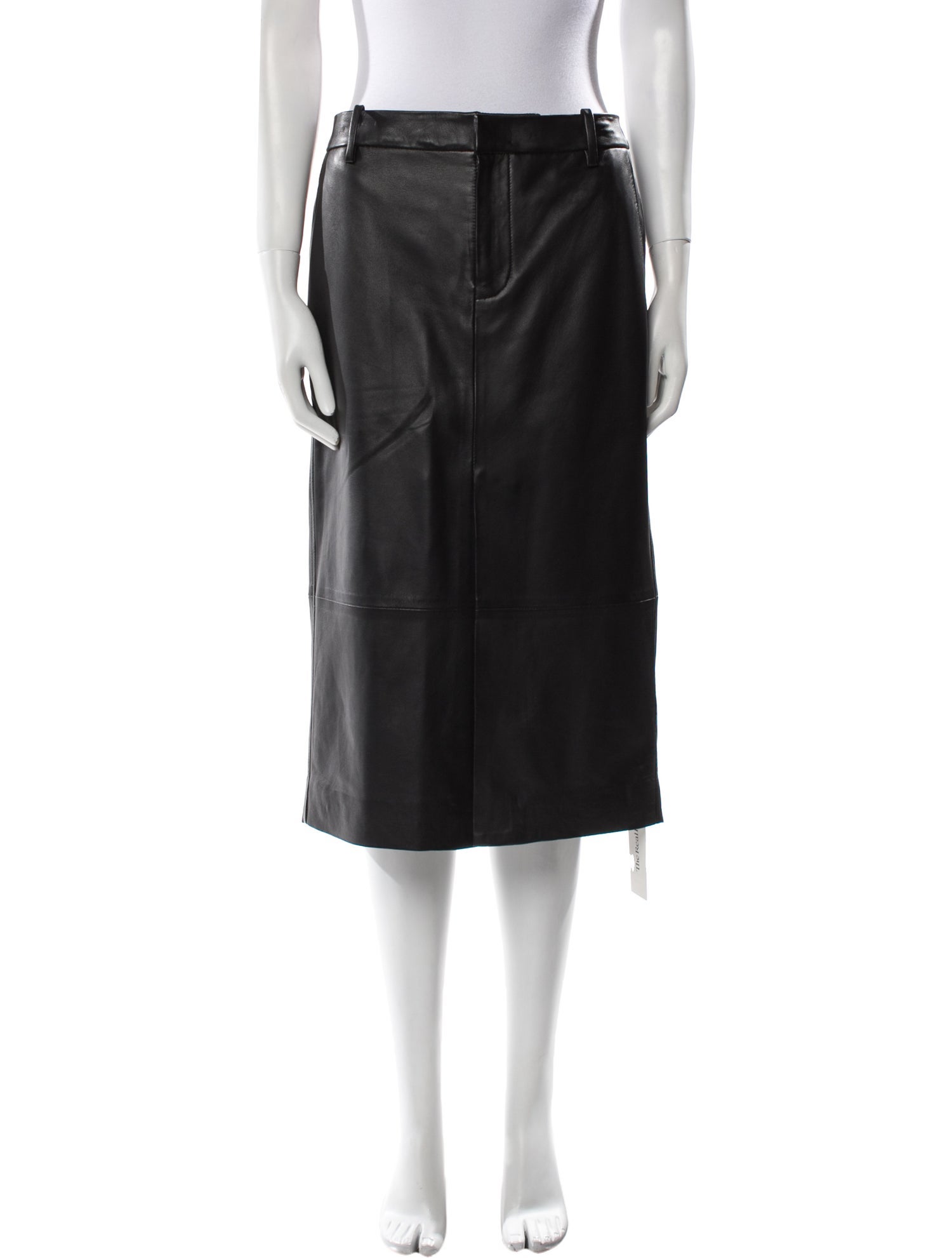 Vince Lamb Leather Knee-Length Skirt